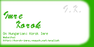 imre korok business card